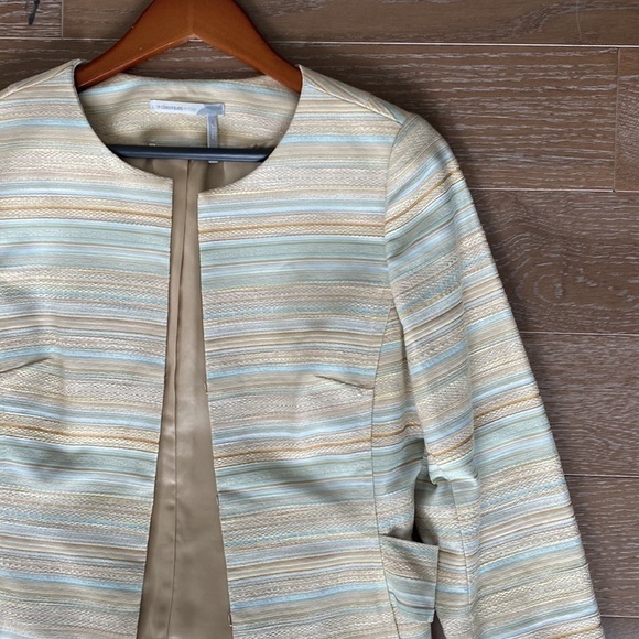 NEW! Classiques Entier Striped Cotton Blend Dress Coat | Multi Color | 8 - Picture 3 of 8